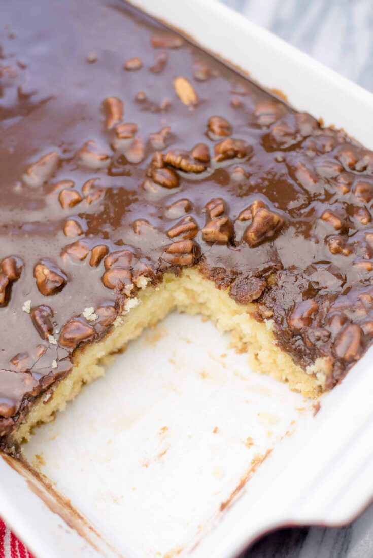 Vanilla Sheet Cake With Chocolate Frosting 