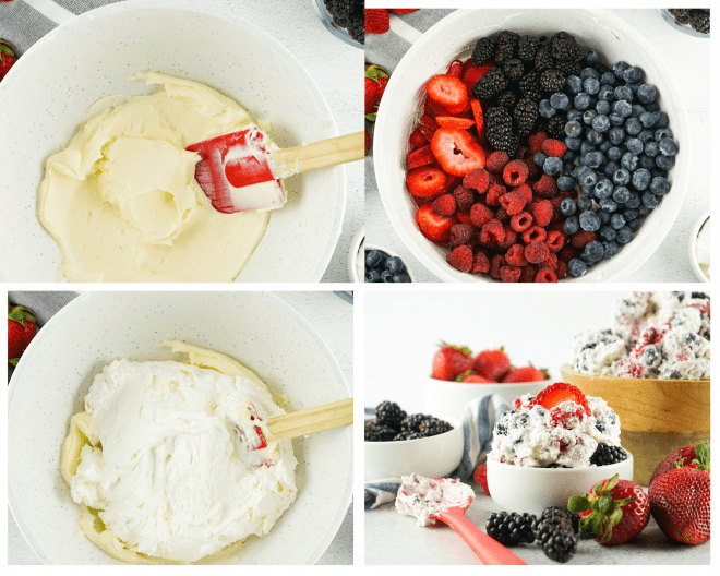 photo of steps for making Berry Cheesecake Salad