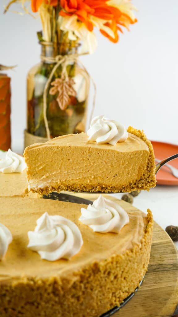 No Bake Pumpkin Pie in a springform pan