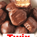 Twix Candy Bar Bites with bite out of the top one