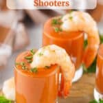 Shrimp Cocktail Shooters in shot glasses