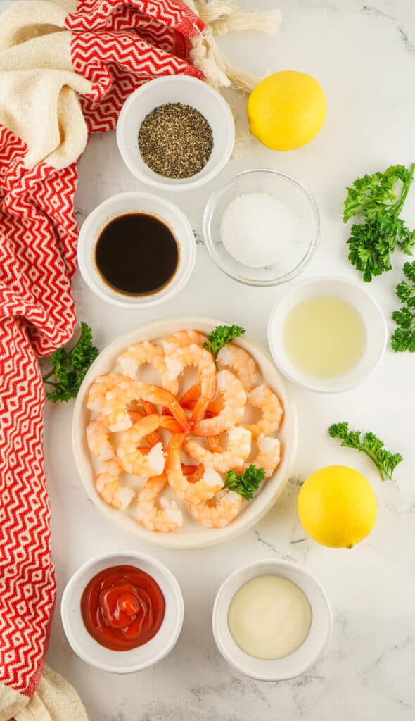 ingredients you'll need to make shrimp cocktail shooters