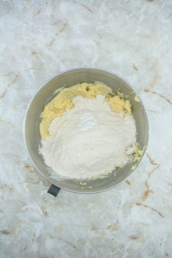 flour added to creamed mixture to make sugar cookies