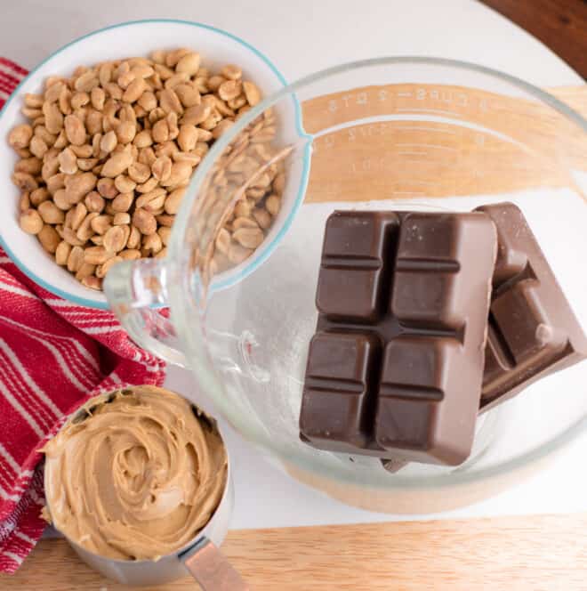 Ingredients for Chocolate Peanut Butter Bark