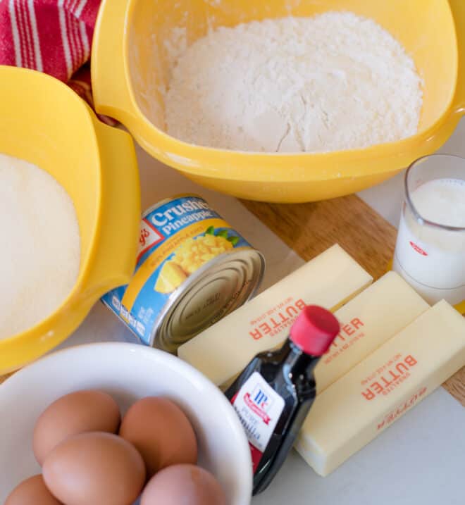 Ingredients for pound cake