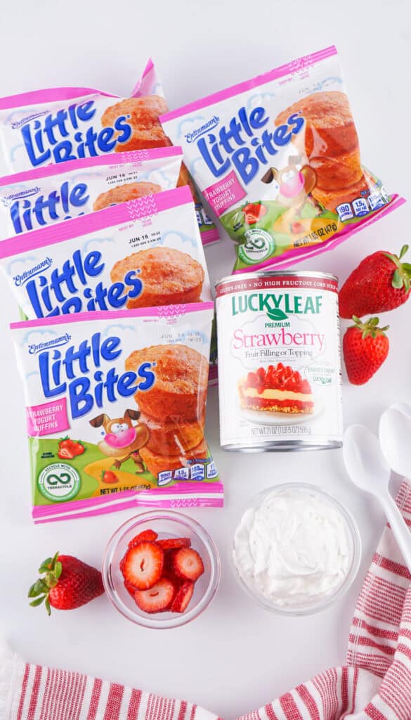 ingredients needed to make walking strawberry shortcakes