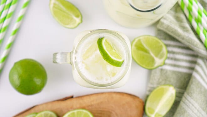 overhead view of glasses of Brazilian Lemonade