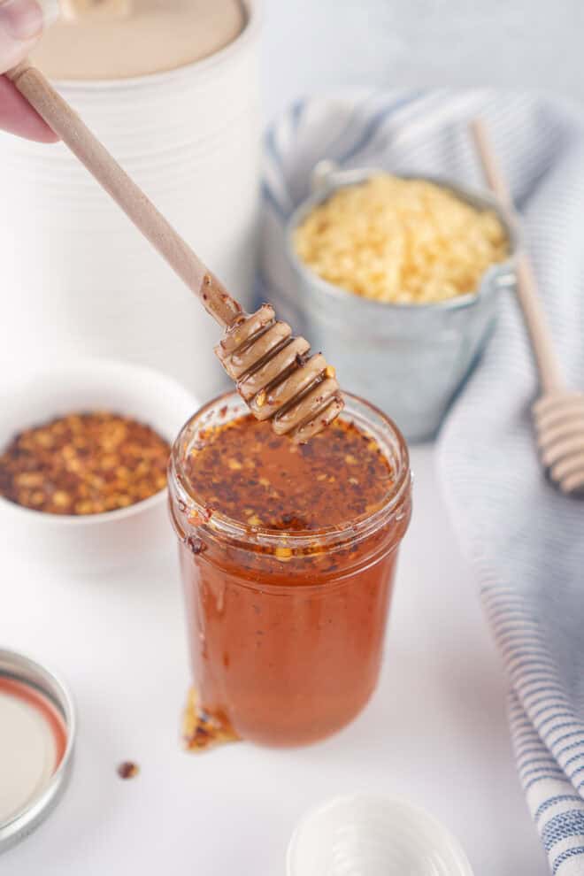 Hot Honey in a glass jar