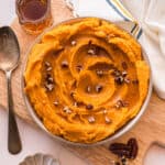 Whipped Sweet Potatoes with text overlay for Pinterest