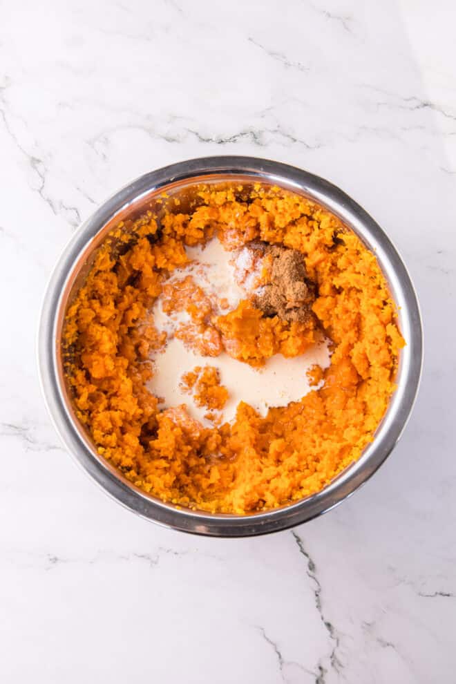 brown butter added to whipped sweet potatoes