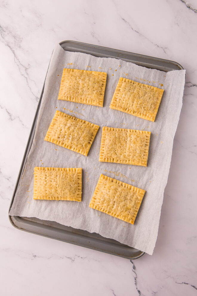 Baked pop tarts before glazing