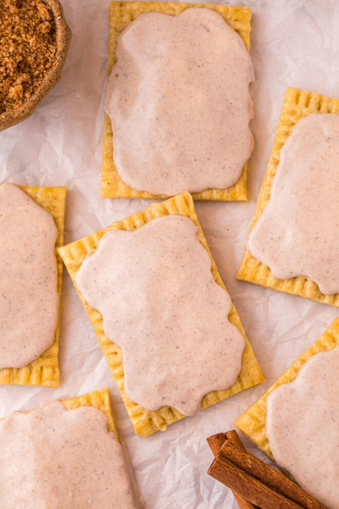 Pop Tarts glazed before resting and ready to serve